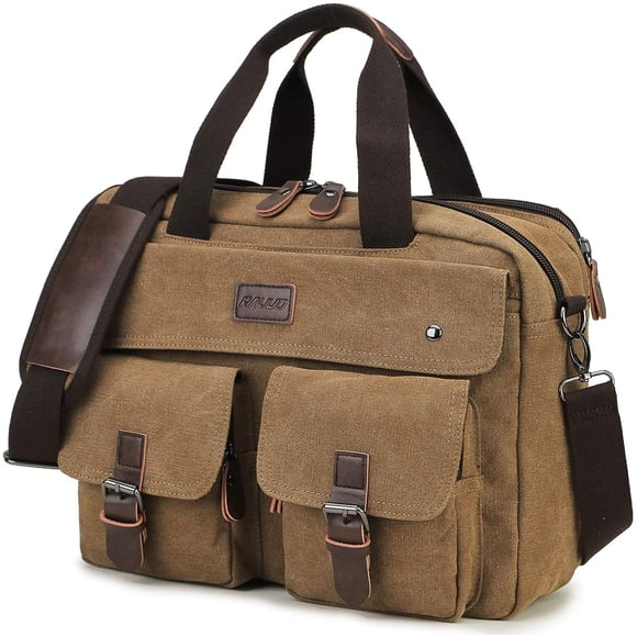 Sac Messenger, 15,6 Pouces Ordinateur Portable Mallettes pour les Hommes Résistant à l'Eau Toile Voyage Sac Ordinateur Portable Grand Bureau d'Affaires
