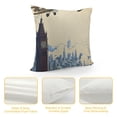 thumbnail image 4 of YINGXI Throw Pillow Cushion Cover, Style in Clouds and High Rise Buildings, Decorative Square Accent Pillow Case, Tan White 18x18in, 4 of 5