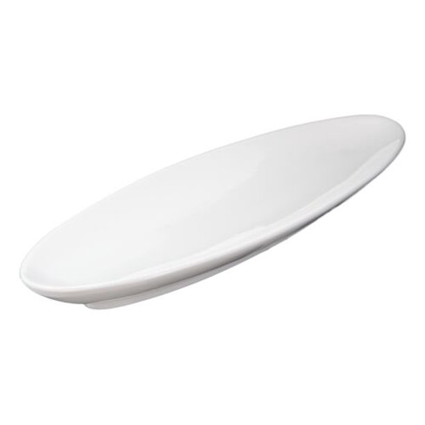 Contemporary Sleek Design White Porcelain Oval Plate Serving Platter 16