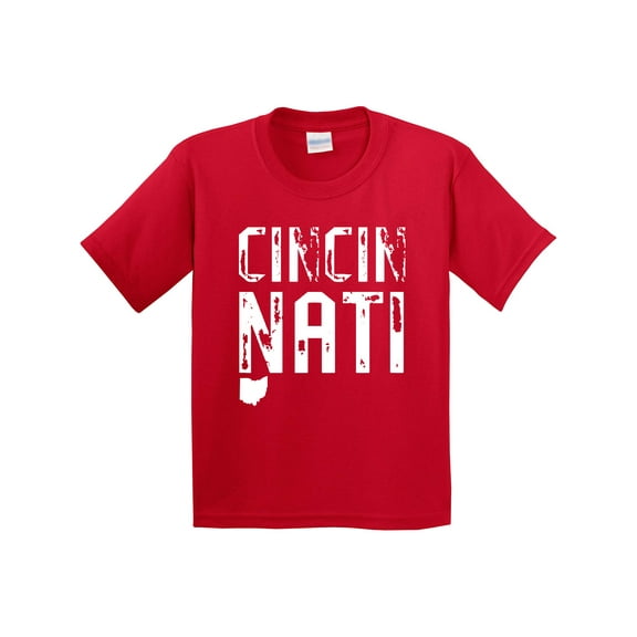 Inktastic Cincinnati, Ohio Distressed Font Youth T-Shirt