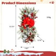 thumbnail image 4 of 2 guirnaldas navideñas con luces LED, guirnaldas navideñas preiluminadas con lazo rojo, guirnaldas de ramas de pino artificiales con piñas y bayas rojas, guirnalda navideña para interiores y exteriore, 4 of 5