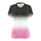 thumbnail image 4 of Camisetas de Verano de las Mujeres de Manga Corta con Cuello en V de Gran Tamaño Camiseta Deportiva Sólida, Base Cómoda Casual, 4 of 4