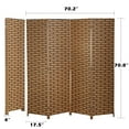 thumbnail image 7 of 4 Panel Room Dividers Foldable Privacy Screen Decorative Indoor Screen 6TF Wooden Office Dividers Partition Wall for Home, Office, Bedroom, Brick, 7 of 7