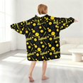 thumbnail image 2 of Softballs and Text Black Pattern Flannel Blanket Hoodies for Teens ,Teens Oversize Sherpa Wearable Hooded Blanket Sweatshirt with Super Pockets, 2 of 6