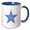 Blue/White, variant on 3drose, Abstract Isolated Geometrical Petal Ornament Star Polygon, 11oz Two-tone Black Mug