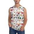 thumbnail image 2 of Lsque Alpaca Flower Print Men's Cotton Blend Sleeveless Muscle Shirts (S-3XL)- Moisture Wicking, Odor Protection, UPF 30+,XX-Large, 2 of 8