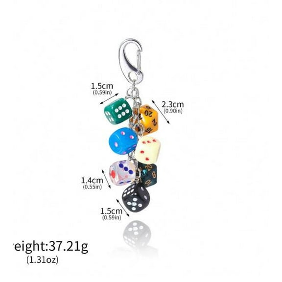 LOLIPPYY Dice Keychains Charm: Retro Metal Dice Key Holder Keyrings for Men and Women Bags Purses and Backpacks Theme Party Supplies Favors