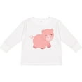 thumbnail image 3 of Inktastic Cute Little Pink Farm Pig Boys or Girls Long Sleeve Toddler T-Shirt, 3 of 5