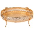 thumbnail image 1 of Home Food Tray Creative Vintage Fruit Plate Table Snack Iron Storage Box Oval Tray Gold Fruit Basket Desk Decor, 1 of 6