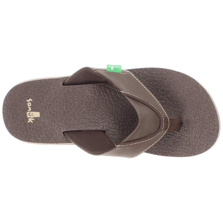 Sanuk Flip Flops Mens 11 M Beer Cozy 2 Thong Sandals Suft Cushion Brown Beachy Men main image 4