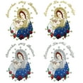 thumbnail image 3 of 6pc Baptism White Tuxedo English Spanish Colored Silver Gold Pope Mary Stole, 3 of 7