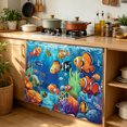 thumbnail image 6 of Ocean Coral Fish Cabinet Curtain 35"Wx35"L,Dustproof Under Sink Skirt with Self Adhesive Tape,Colorful Underwater World Seagrass Cabinet Curtain Cover for Kitchen Sink,Bathroom Vanity,Laundry Room, 6 of 9