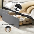 thumbnail image 4 of GUNAITO King Bed Frame with 2 Storage Drawers, Platform Bed with Headboard, Velvet Upholstered Bed Frame with LED Lights & Charging Station, Dark Grey, 4 of 4