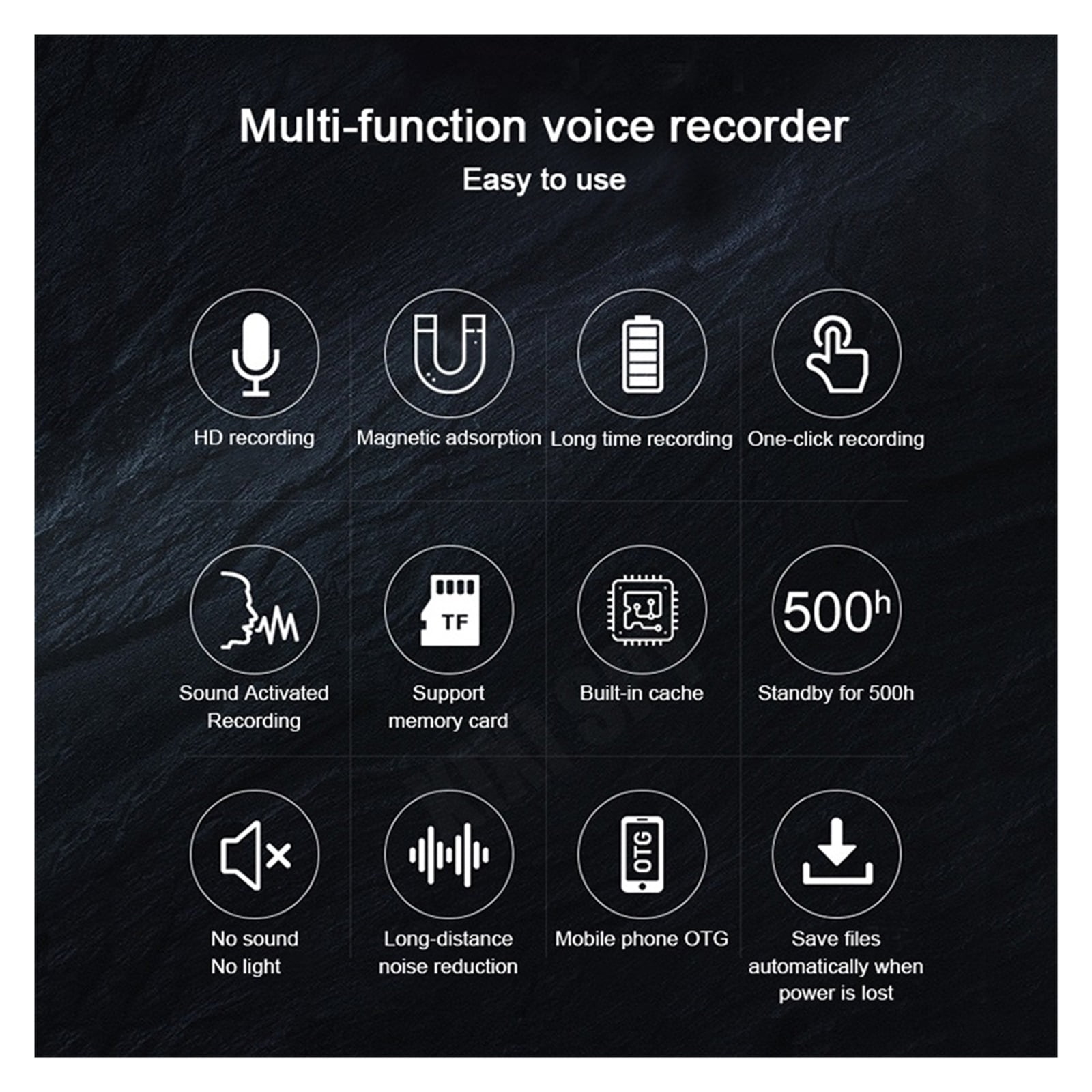 Voice Activated Recorder Digital Recording Device Professional Sound Dictaphone Record ,Excellent Sound Quality