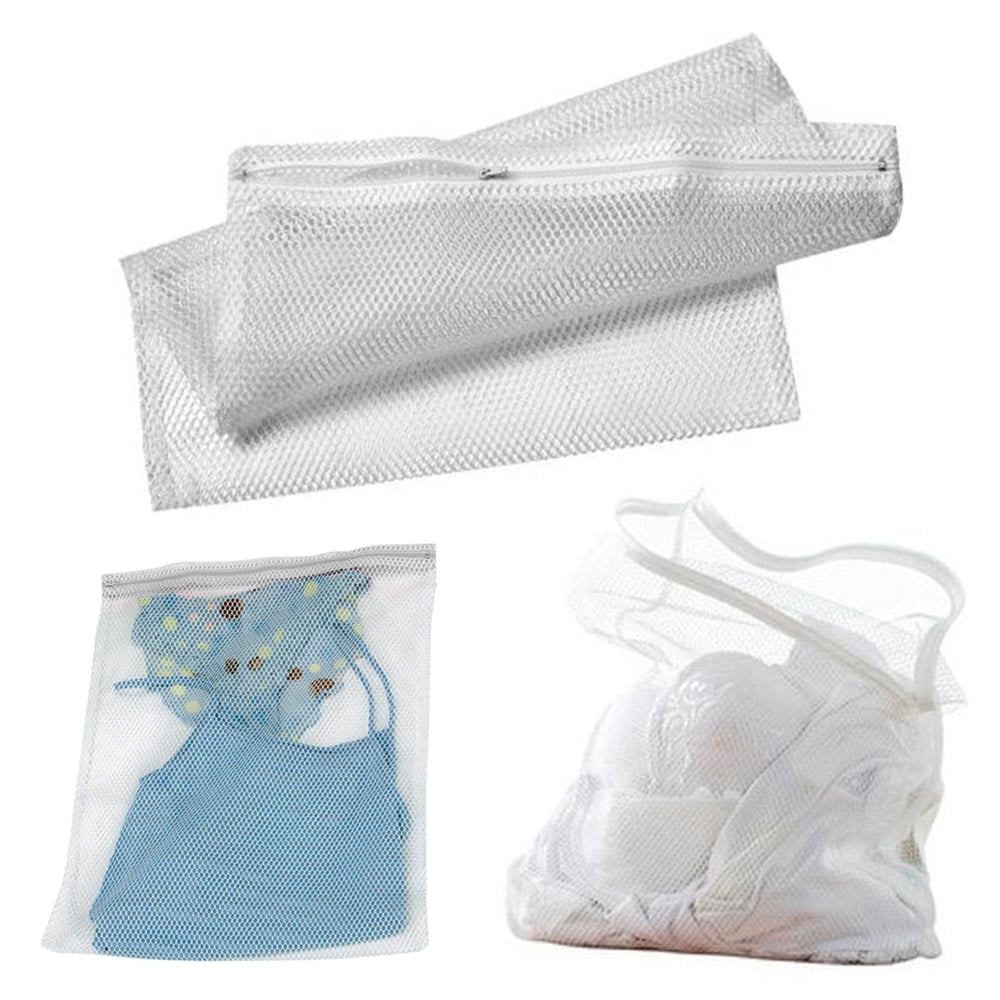 2 Pc White Mesh Laundry Bag 14' x 18' Wash Lingerie Delicates Panties Hose Bras
