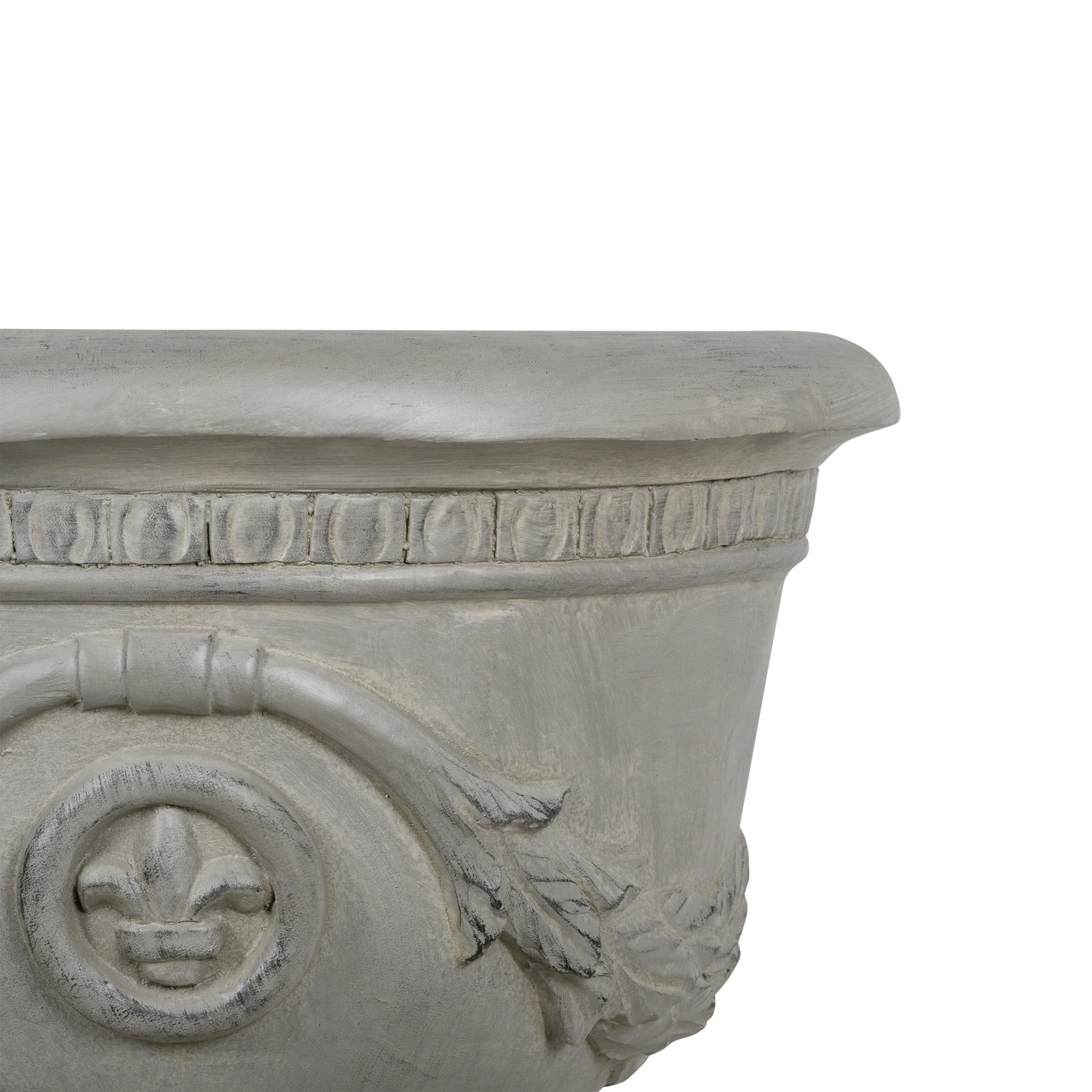 Christopher Knight Home 16" Classical Pedestal Urn Planter, Outdoor Heraldic Flower Pot, Gray
