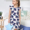 thumbnail image 4 of Fotbe Boho elephant Vestido de Dormir para Niñas de 3 a 10 Años, Mangas Cortas, Estilo Princesa, Pijama Camisón con Mangas Voladas-X-Large, 4 of 6
