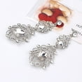 thumbnail image 6 of 1 Pair Women Earrings Hollow Out Rhinestone Decor Lightweight Hanging Earrings Long Dangle Earrings Prom Party Dating Ear Jewelry -White, 6 of 8