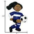 thumbnail image 5 of Personalized Soccer Ornaments 2024 - African American Girl Dribbling Soccer Player Ornament - Blue, 5 of 9