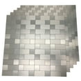 thumbnail image 6 of Art3d Peel and Stick Backsplash Tile 12"x12" Brushed Silver Aluminium Silver Bathroom/Kitchen Tile,Metal Wall Stickers (10-Pack), 6 of 7