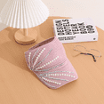 thumbnail image 3 of Sombrero de punto transpirable de moda, parasol, protector solar, que muestra la cara, pequeño sombrero de diamantes europeos y americanos que combina con todo, 3 of 6