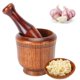 thumbnail image 5 of Cuenco de madera para moler - Juego de mortero y maja de madera, machacador de ajo manual para cocina doméstica, molinillo de especias de jengibre, juego de mortero y maja, 5 of 7