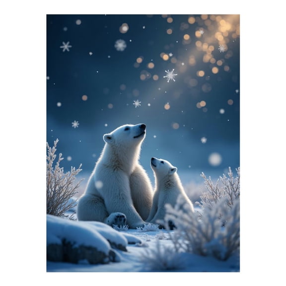 Diamond Art Kits for Adults - 5d Polar Bears Snowy Night Diamond Painting for Adults, Diamond Art for Adults Beginners, Diamond Painting Kits for Adults for Home Wall Decor