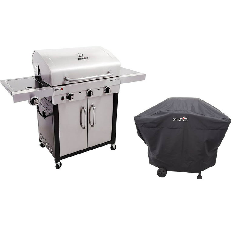 Char-Broil Infrared 500 3 Burner Cabinet Gas Grill + Cover Walmart.com