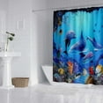thumbnail image 4 of Cortina de ducha de diseño único, 180 x 200 cm, lavable, tejido de poliéster, impresión digital respetuosa con el medio ambiente, temática oceánica, cortina de ducha con privacidad garantizada para, 4 of 6