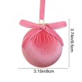 thumbnail image 3 of Eolstice Velvet Covered Christmas Ball Ornament, With Delicate Bow, Festive Tree Hanging Decoration, Holiday Embellishment Accent, Indoor Christmas Decor, 3 of 6