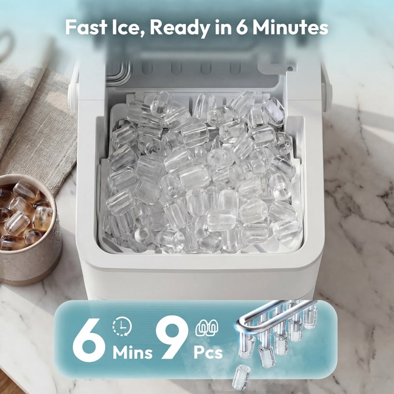 Euhomy Portable Countertop Ice Maker, 26 lbs/24H photo 3
