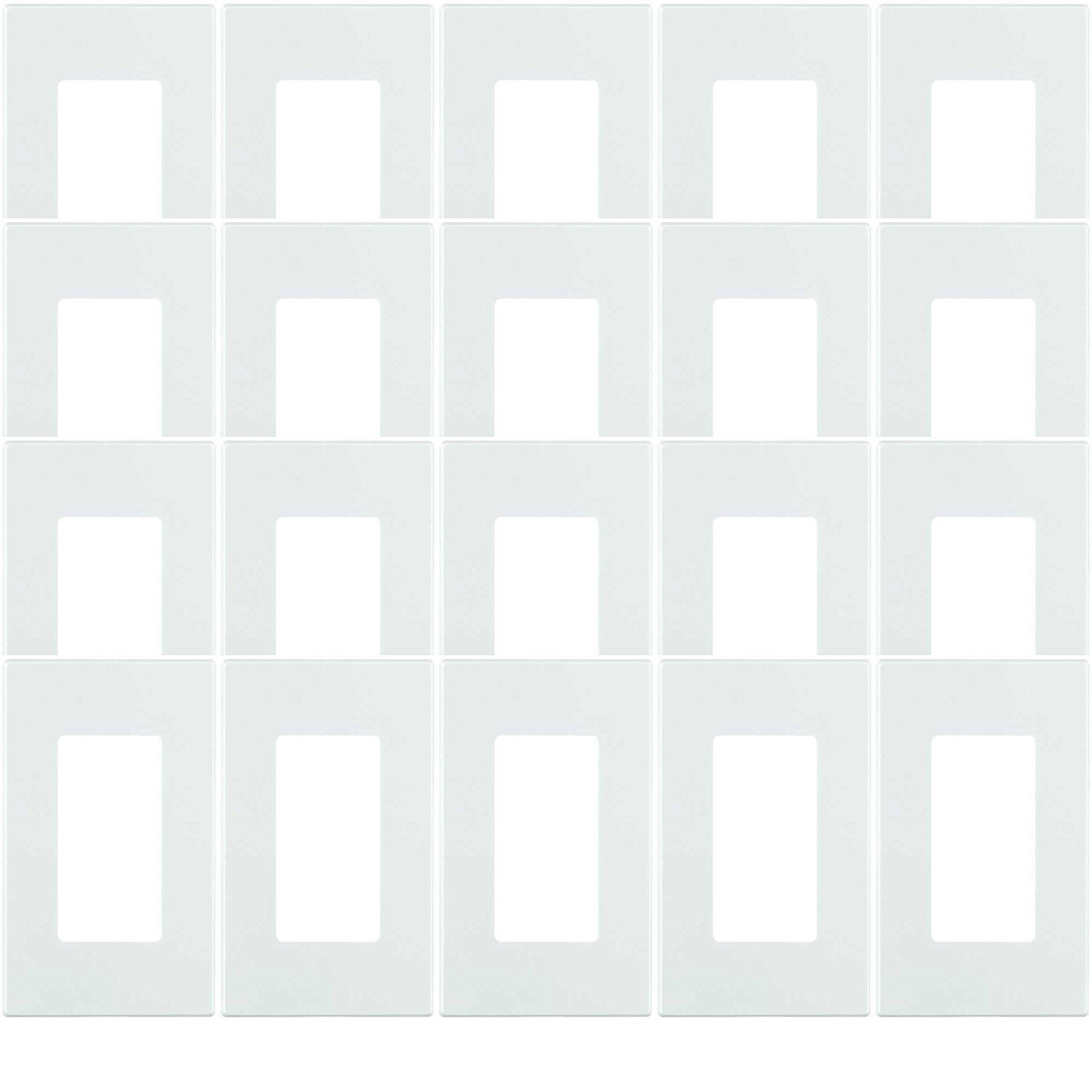 Leviton 80301-SW 1-Gang Decora Plus Wallplate Screwless Snap-On Mount