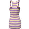thumbnail image 3 of FashionOutfit Women's Basic Sleeveless Ribbed Racer-Back Wide Stripe Tight Fit Tank Top, 3 of 4