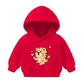 thumbnail image 3 of Odeerbi Toddler Boys Girls Fleece Hoodies Printed Pullover Hooded Sweatshirts Fashion Casual Long Sleeve Printing Hooded Sweatshirt Tops Red, 3 of 4