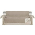 thumbnail image 1 of 1-Piece Upgraded Reversible Quilted XL Sofa Pet Cover Protector, Khaki, 1 of 6