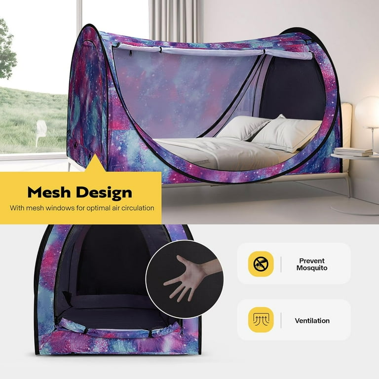 SPECSTAR Twin XL Privacy Bed Tent, Light Starry Sky