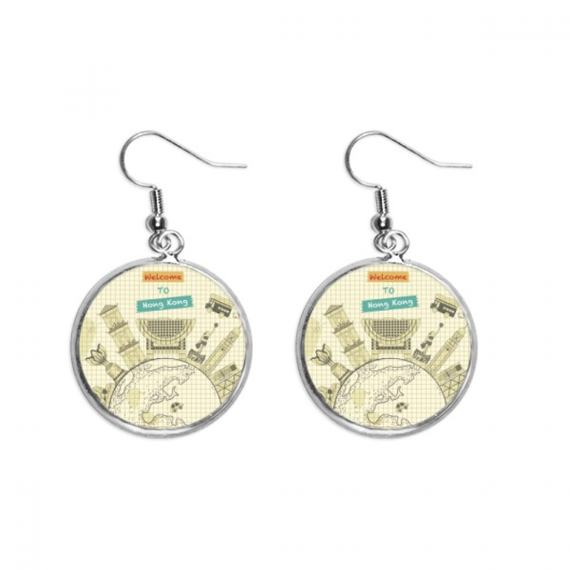 Hong Kong lugar tradicional china Pendientes pendientes de plata colgantes joyas señora Unbranded M