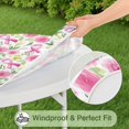 thumbnail image 5 of Pink Breast Cancer and Pioneer Flower Round Fitted Tablecloth with Elastic Edge,Dining Table Cover Waterproof,Outdoor Round Tablecloth for Camping,Dining,Indoor and Outdoor, 5 of 7