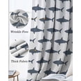 thumbnail image 3 of Blue Grey Sharks Blackout Curtains for Bedroom Living Room Darkening Curtains 63 Inches Long Modern Coastal Ocean Animals Window Curtain 2 Panels Set Insulated Window Treatment Grommet Drapes 42"x63", 3 of 9
