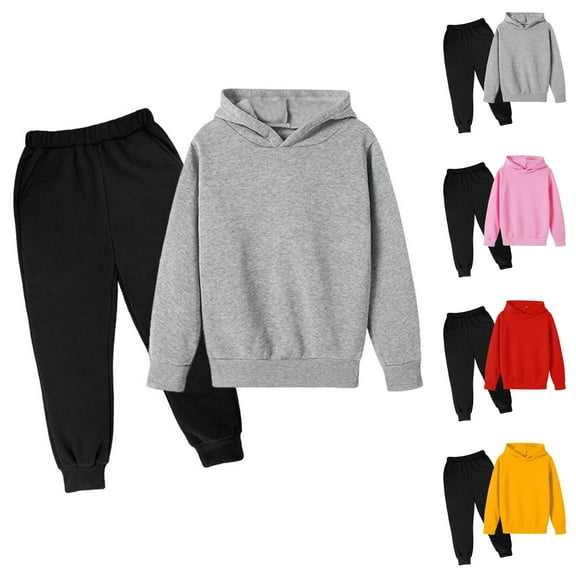 Girls Fashion Girls Clothing Set Children Kids Casual Letter Printed Long Sleeve Hoodie Pullover Sweatshirt Tracksuit Jogger Sweatpants Unisex 2 PC Sweatsuit Set