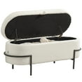 thumbnail image 1 of HOMCOM Banc Ottoman de Rangement, Repose-Pieds avec Couvercle Relevable, Blanc Crème, 1 of 10