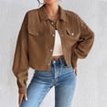 thumbnail image 3 of Aellinatey Women's Corduroy Autumn and Winter Button Long Sleeve Jacket, 3 of 8