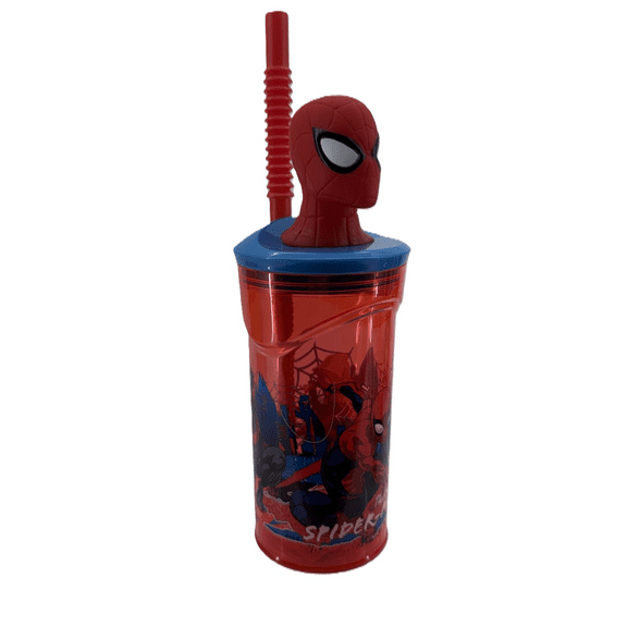 Marvel 3D Head Tumbler with Straw Spiderman