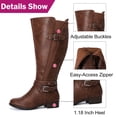 thumbnail image 4 of Love Steetly Women's Extra Wide Calf Knee High Boots, Adjustable Buckle Riding Boots, Low Block Heel Side Zipper Tall Boots for Curvy Legs., 4 of 6