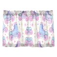 thumbnail image 7 of Yayeee Kitchen Curtains Tier Pair Light Filtering 27"x24" Rod Pocket Short Cafe Window Panel, Pink Skates, 7 of 7