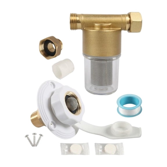 Baguer Rv Water Filter System With 40 Micron Stainless Steel Mesh, Brass Housing High Flow 12 Gpm for Rv Laundry Shower