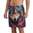 thumbnail image 2 of Lukts Colorful Wolf Head Print Mens Swim Trunks Quick Dry Swim Shorts with Funny Beach Shorts-3X-Large, 2 of 4