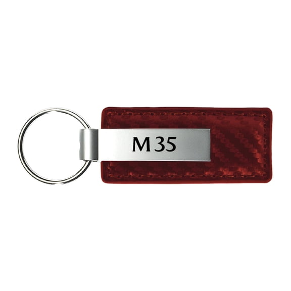 Infiniti M35 Carbon Fiber Leather Key Chain (Burgundy)