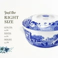 thumbnail image 6 of Portmeirion Spode Blue Italian Round Covered Deep Dish, 2 Quart Serving Dish for Vegetables, Dinner Table Centerpiece, Made from Fine Porcelain, Microwave and Dishwasher Safe, 6 of 7