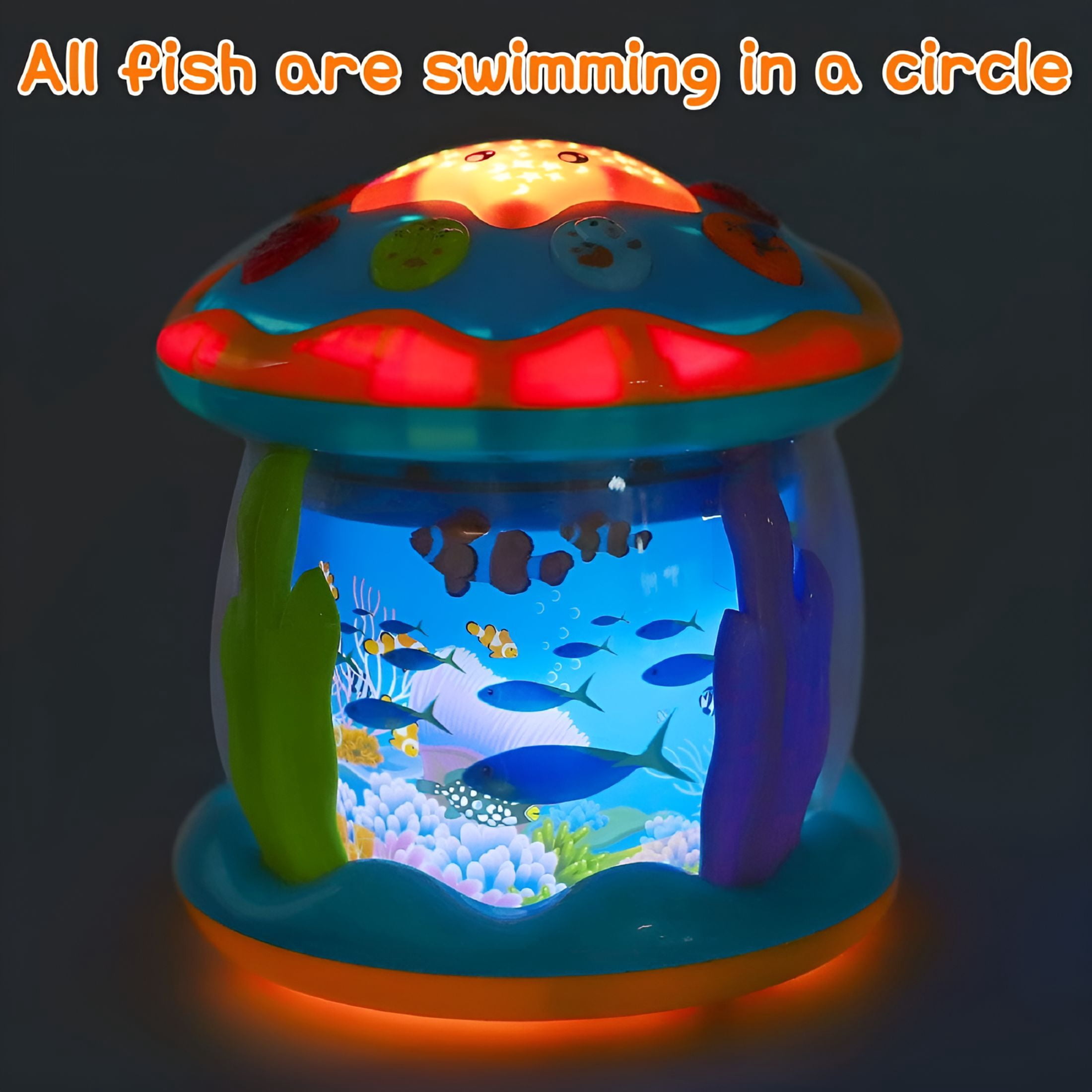 BESTSKY Ocean Rotating Baby Musical Toys 4 in 1,Infant Night Light Up Toys,Tummy Time Crawling Toy,Early Educational Gift for Boy Girl Toddlers,Ideal for Birthday Christmas Baby Christmas Gifts
